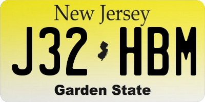 NJ license plate J32HBM