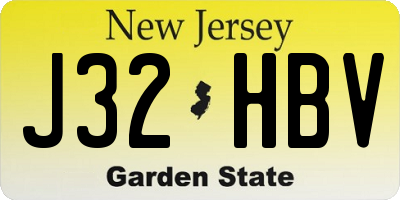 NJ license plate J32HBV