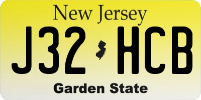 NJ license plate J32HCB