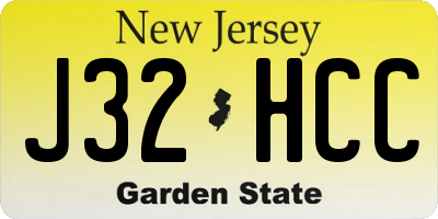NJ license plate J32HCC