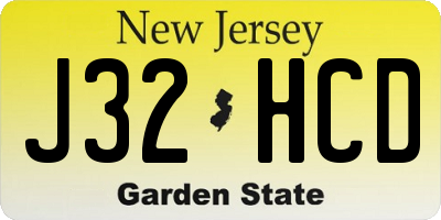 NJ license plate J32HCD