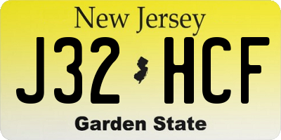 NJ license plate J32HCF