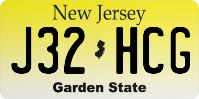 NJ license plate J32HCG