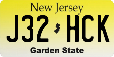 NJ license plate J32HCK