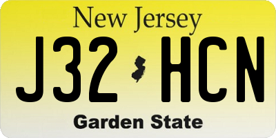 NJ license plate J32HCN