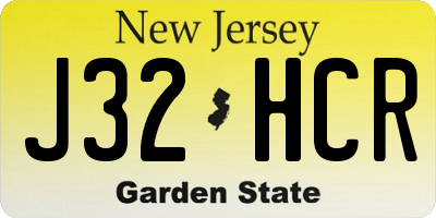NJ license plate J32HCR