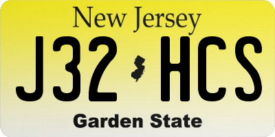NJ license plate J32HCS