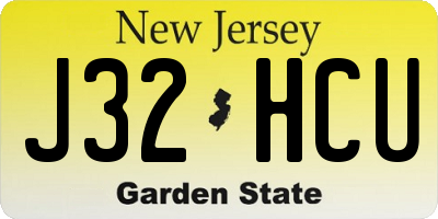 NJ license plate J32HCU