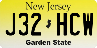 NJ license plate J32HCW