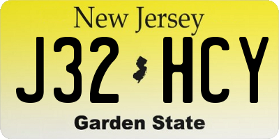 NJ license plate J32HCY