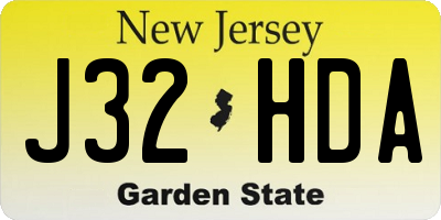 NJ license plate J32HDA