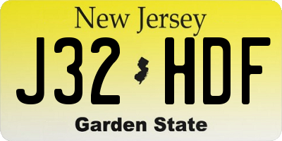 NJ license plate J32HDF
