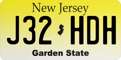 NJ license plate J32HDH