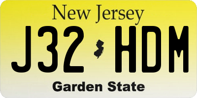 NJ license plate J32HDM