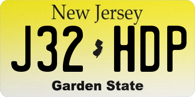 NJ license plate J32HDP