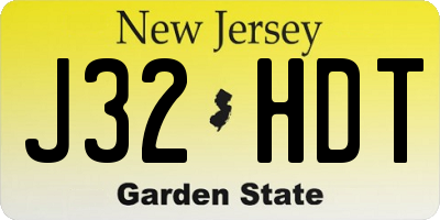 NJ license plate J32HDT