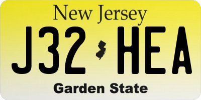 NJ license plate J32HEA