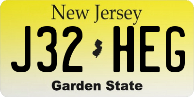 NJ license plate J32HEG