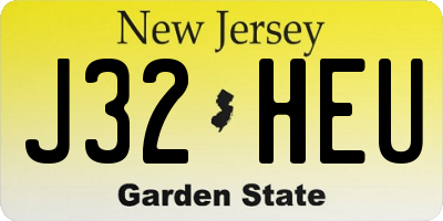 NJ license plate J32HEU