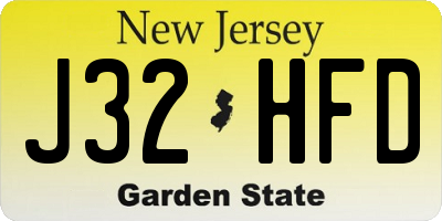NJ license plate J32HFD