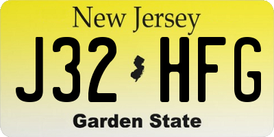 NJ license plate J32HFG