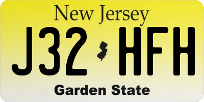NJ license plate J32HFH