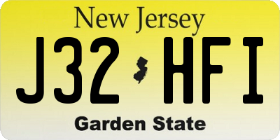 NJ license plate J32HFI