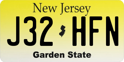 NJ license plate J32HFN