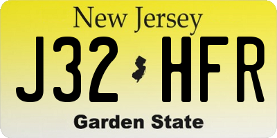 NJ license plate J32HFR