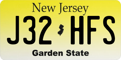NJ license plate J32HFS