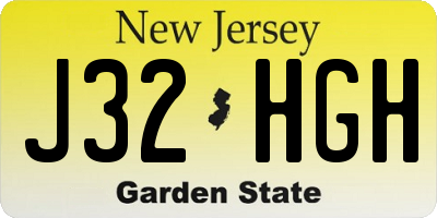 NJ license plate J32HGH