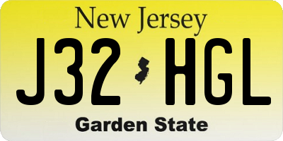 NJ license plate J32HGL
