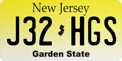 NJ license plate J32HGS
