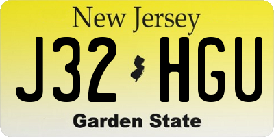 NJ license plate J32HGU