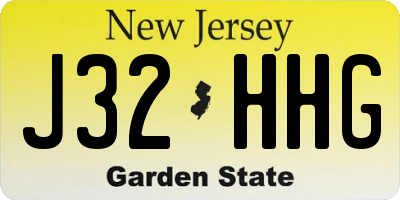 NJ license plate J32HHG