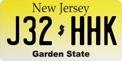 NJ license plate J32HHK