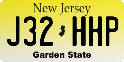 NJ license plate J32HHP