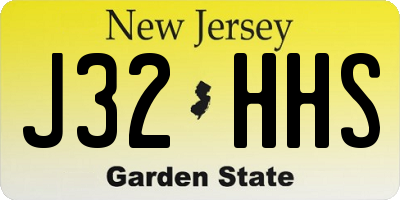 NJ license plate J32HHS