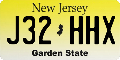 NJ license plate J32HHX