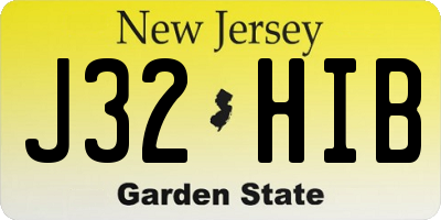 NJ license plate J32HIB