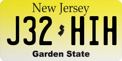 NJ license plate J32HIH