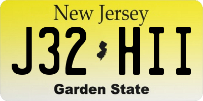 NJ license plate J32HII