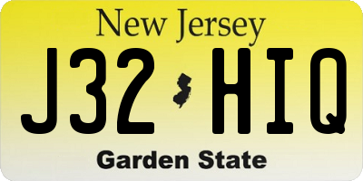 NJ license plate J32HIQ