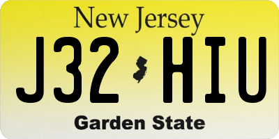 NJ license plate J32HIU