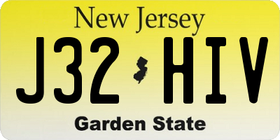 NJ license plate J32HIV