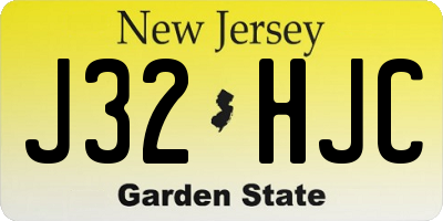 NJ license plate J32HJC