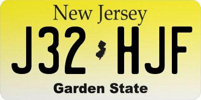 NJ license plate J32HJF