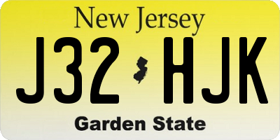 NJ license plate J32HJK