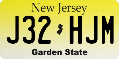 NJ license plate J32HJM