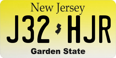 NJ license plate J32HJR